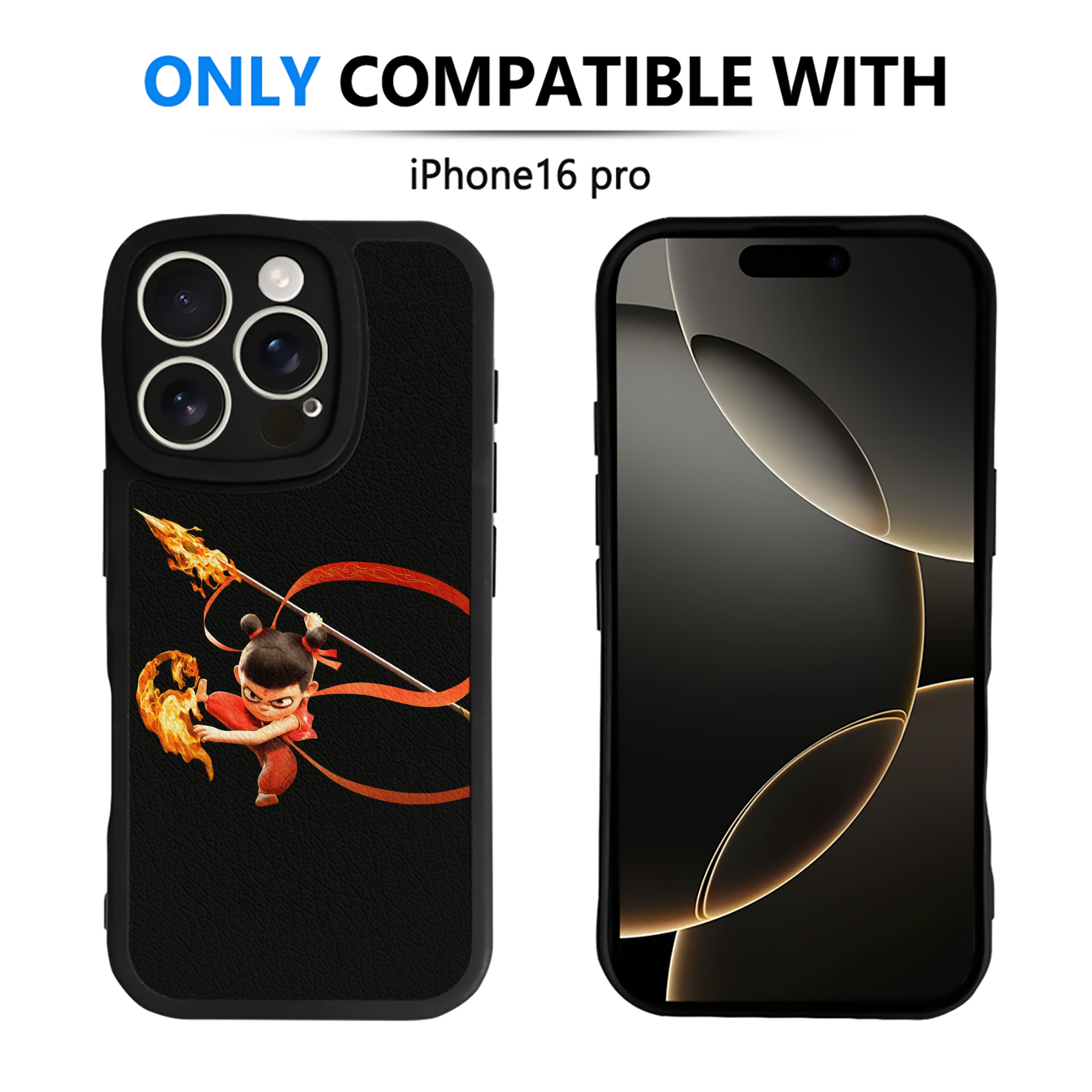 （画像用） Ne Zha 2 ナタ 魔童の大暴れ 【iPhone 16シリーズ対応】シリコンスマホケース（レザー調） 材質：シリコン